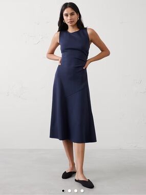 Banana Republic Navy Sleeveless Midi Dress